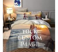 Custom Bedding Set: Personalized Duvet & Pillowcase with Your Photo/Text/Logo - King（220x240cm）, Double, King, Super King - 3D Printed Decor for All Seasons, Ideal for Family, Couple, Children