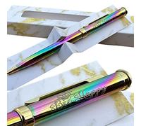 Custom Bee Happy Pen with Gift Box, Laser Engraved Pen for Teacher, Boss, Christmas staff gift, Engraved Ballpoint Rainbow pen