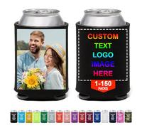 Custom Beer Can Cooler Sleeves Bulk Personalized Insulated Beverage Bottle Holder with Logo Image Text for Oktoberfest Wedding Birthday Beach Pool Party Fishing Picnics Holiday Decorations（1-150pcs）