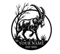 Custom Bighorn Sheep Wild Animal Metal Wall Art,Personalized Sheep Metal Sign, Goat Wall Art, Farmhouse Decor,Farmer Gift,Custom Goat Farm Sign (Style-8)