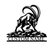 Custom Bighorn Sheep Wild Animal Metal Wall Art,Personalized Sheep Metal Sign, Goat Wall Art, Farmhouse Decor,Farmer Gift,Custom Goat Farm Sign (Style-5)
