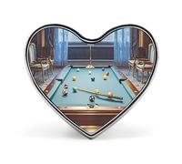 Custom Billiard Lapel Pin Aluminum Alloy Button Badge Personalized Heart Exquisite Brooch Classic Mini Pin for Backpacks Hat Suit Jacket Decoration