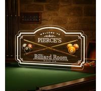 Custom Billiards Neon Sign Personalized Billiard Room LED Light for Pool Zone, Sport, Game Room, Man Cave, Bedroom, Lounge, Rest Room Wall Art Decor, Personalized Gift For Him