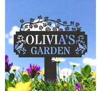 Custom Bird with Flower Garden Stake Decor, Personalised Flower Garden Signs, Cottage Engraved Name Sign, Housewarming Gift, Allotment Welcome Sign, House Signs for Outside
