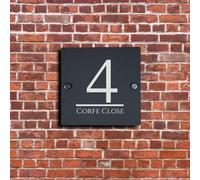 Custom Black Acrylic House Number, Modern Name Address Door Plaque, New Home Gift, First Home