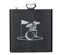 [Custom] Black Golf HF201 Personalised Engraved 6OZ Hip Flask