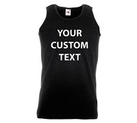 Custom Black Personalised Athletic Vest, Custom Athletic Vest Large SS100 Plus Gift Box