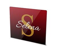 Custom Black Red Print Acrylic Cutting Board with Counter Lip Non Slip Personalized Large Cutting Board for Countertop Protector 16”×13”
