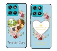 Custom Black TPU Silicone Phone Case for Motorola Moto G67 Power 5G/G57 Power,Personalized Photo Name Collage Protective Cover Camera Protection Durable Shockproof Cases Gift for Xmas Family T2