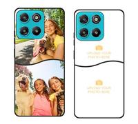 Custom Black TPU Silicone Phone Case for Motorola Moto G67 Power 5G/G57 Power,Personalized Photo Name Collage Protective Cover Camera Protection Durable Shockproof Cases Gift for Xmas Family T1