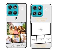 Custom Black TPU Silicone Phone Case for Motorola Moto G67 Power 5G/G57 Power,Personalized Photo Name Collage Protective Cover Camera Protection Durable Shockproof Cases Gift for Xmas Family T16