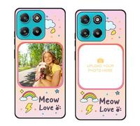 Custom Black TPU Silicone Phone Case for Motorola Moto G67 Power 5G/G57 Power,Personalized Photo Name Collage Protective Cover Camera Protection Durable Shockproof Cases Gift for Xmas Family T7