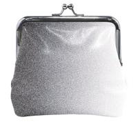 Custom Black White Gradient Blur Texture Leather Coin Purse Holder Women Kiss Lock Small Change Purse for Coins