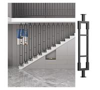 Custom Black Wrought Iron Stair Spindles - Modern Indoor Balusters for Staircase Room Divider Security Fence 3.8ft Height Decor Post for Enhanced Safety and Style