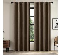 Custom Blackout Curtains Soundproof & Noise Reducing Polyester & Linen Blend Ideal for Living Room & Bedroom 1 Piece Brown 52x108in 132x274cm