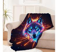 custom blanket 150x200 cm Black Background With Colorful Stars And Stripes fluffy dog blanket Soft Cozy Polyester Throw for Sofa Bed Camping Office Car, Lightweight Fleece, Pet Suitable EM2130-1239