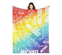 Custom Blanket - Personalized Blanket Name Text - Custom Fleece Blanket for Adults Boys Girls - Customised Blanket for Family, Friends, Lovers Kids Birthday Valentines Day Gift