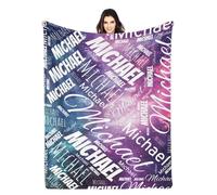 Custom Blanket - Personalized Blanket Name Text - Custom Fleece Blanket for Adults Boys Girls - Customised Blanket for Family, Friends, Lovers Kids Birthday Valentines Day Gift