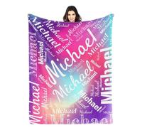 Custom Blanket - Personalized Blanket Name Text - Custom Fleece Blanket for Adults Boys Girls - Customised Blanket for Family, Friends, Lovers Kids Birthday Valentines Day Gift