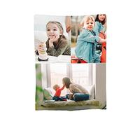 Custom Blanket with 3 Photos Personalised Throw Blanket with Picture Upload, Design Your Own Soft Flannel Blanket for Wife Mom Dad Couples Grandma Pets Gifts for Birthday Anniversary Father Mother Day