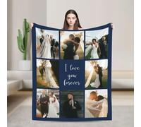 Custom Blanket with Photo, Personalized Blanket Ships Next Day, Soft Flannel Throw with Picture, Gift for Baby Dogs Cats Pets Best Friends Mom Dad
