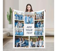 Custom Blanket with Photo, Personalized Blanket Ships Next Day, Soft Flannel Throw with Picture, Gift for Baby Dogs Cats Pets Best Friends Mom Dad