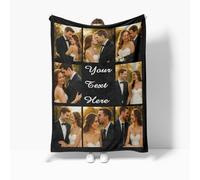 Custom Blanket with Photos & Text - Personalized Flannel Throw Blanket - Ultra Soft & Cozy, Personalized Gift for Family, Friends & Pets (8 Photos-02)