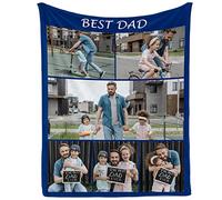 Custom Blanket with Text Photos,Personalized Customized Picture Blankets, Gifts for Valentine Mother's Day Father's Day Christmas Blanket 6 Photos