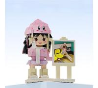 Custom Block Puzzle Custom Puzzles from Photos Personalized Custom Photo Mini Building Block Sets Gift with White Base (Alone C)