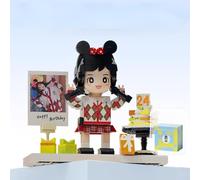 Custom Block Puzzle Custom Puzzles from Photos Personalized Custom Photo Mini Building Block Sets Gift with White Base (Birthday B)