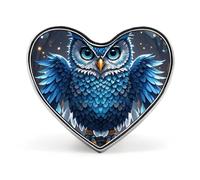 Custom Blue Owl Lapel Pin Aluminum Alloy Button Badge Personalized Heart Exquisite Brooch Classic Mini Pin for Backpacks Hat Suit Jacket Decoration