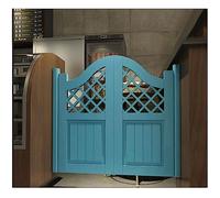 Custom Blue Pine Cafe Swinging Doors Stainless Steel Hinge Bar Door Half Waist Design for Kitchen Restaurant Balcony Auto Close W110xH80cm (43.30x31.49in)