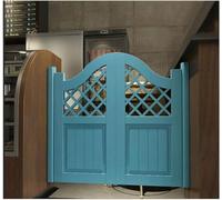 Custom Blue Saloon Cafe Swinging Doors Solid Pine with Stainless Steel Hinges Bar Entry Half Waist Door for Kitchen Restaurant Balcony Porch Auto Close W95xH70cm (37.40x27.55in)