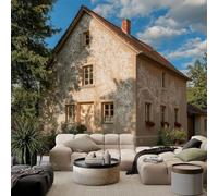 Custom Blue Wall Murals, Non-Woven Surrealistic Architecture Hand-Drawn Forest Mural Wallpaper - Large Photo Wallpaper for Living Room Bedroom Kitchen Hallway Office Kids, W 400 x H 280 cm