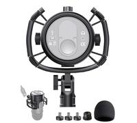 Custom Blue Yeti Shock Mount with Pop Filter [2025 Upgrade] - Elastic Suspension Design Reduces Vibration Noise, Shock Mount 100% Fits Blue Yeti, Matches Mic Boom Arm, with 3/8" to 5/8" Screw Adapter
