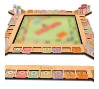 Custom Board Game Frame Personalized Game Board Organizer Compatible with Monopoly Board Game and Monopoly Game Pieces | Economic Themed Game Organizer | Complete Set | Natural
