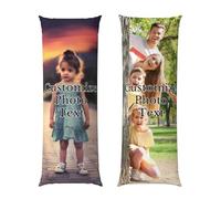 Custom Body Pillow Case with Picture Text Customized Photo Long Body Pillowcase, Personalized Custom Gifts Any Picture Two-Sides Design Throw Pillow, for Living Room Bedroom
