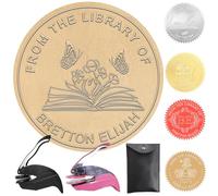 Custom Book Embosser Personalised from The Library of Stamp Customised Text Name Embosser Stamp for Office Books Envelopes Wedding Christmas Book Lover Gifts