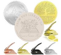 Custom Book Embosser Personalised Library Embosser with Your Name from The Library of Ex Libris Stamp Customised Self-Inking Floral Book Stamp Gift for Book Lover