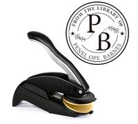 Custom Book Embosser | Personalized Book Embosser | Self-Inking Stamp | from The Library of Floral Book Stamp (Initials 4)