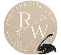 Custom Book Embosser | Personalized Book Embosser | Self-Inking Stamp | from The Library of Floral Book Stamp (Initials 3)