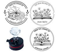 Custom Book Stamp, Personalized from The Library of Stamp, Round Self Inking This Book Belongs to, Customized Address Name Stamps Lovers Library Owners Gift