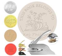 Custom Book Stamps from The Library of Ex Libris Personalised Embosser Book Stamp Customized Library Book Embosser Seal Stamp