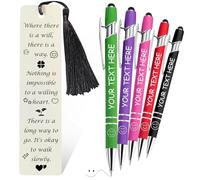 Custom Bookmark Ball Point Pen Set- Personalized Metal Bookmarks with Tassel, Customized Writing Pens Book Mark Gift for Women Men Readers Kids Book Lover Teacher Classmate Christmas Valentine's Day