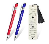 Custom Bookmark & Ball Point Pen Set- Personalized Metal Bookmarks with Tassel,Customized Writing Pens Book Mark Gift for Women Men Readers Teacher Classmate Christmas Valentine's Day
