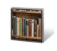Custom Books on The Bookshelf Lapel Pin Aluminum Alloy Button Badge Personalized Exquisite Brooch Classic Mini Pin 0.7" X 0.7" Inch for Backpacks Hat Suit Jacket Clothing Decoration