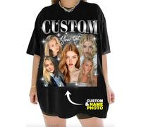 Custom Bootleg Rap Tee Shirts - Personalized Photo Text Image Tshirt - Vintage 90s Style Retro Tee - Ideal for Music Fans & Fashion Trendsetters - Birthdays Gifts