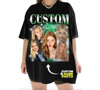 Custom Bootleg Rap Tee Shirts - Personalized Photo Text Image Tshirt - Vintage 90s Style Retro Tee - Ideal for Music Fans & Fashion Trendsetters - Birthdays Gifts