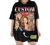 Custom Bootleg Rap Tee Shirts - Personalized Photo Text Image Tshirt - Vintage 90s Style Retro Tee - Ideal for Music Fans & Fashion Trendsetters - Birthdays Gifts