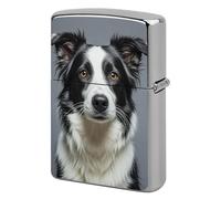 Custom Border Collie Lighter Case Personalized Metal Lighter Cover Holder Reusable Shockproof Protective Lighters Without Insert Gift for Men Women Dad Husband